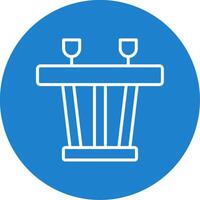 Dining Table Multi Color Circle Icon vector