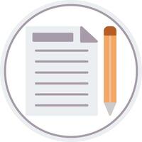 Document Flat Circle Icon vector