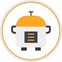 Rice Cooker Flat Circle Icon vector