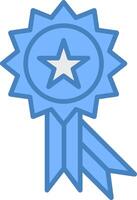 Award Line Filled Blue Icon vector