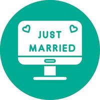 Just Married Multi Color Circle Icon vector