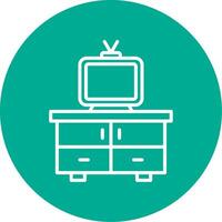 Tv Table Multi Color Circle Icon vector