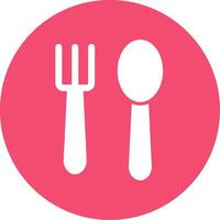 Spoon And Fork Multi Color Circle Icon vector