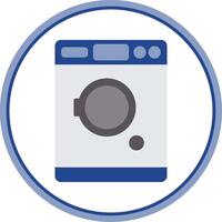 Tumble Dryer Flat Circle Icon vector