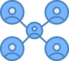 Networking Line Filled Blue Icon vector