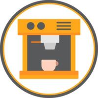 Coffee Machine Flat Circle Icon vector