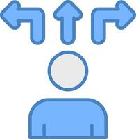 Decision Making Line Filled Blue Icon vector