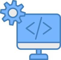 Development Line Filled Blue Icon vector