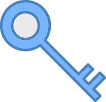 Key Line Filled Blue Icon vector