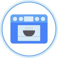 horno plano circulo icono vector