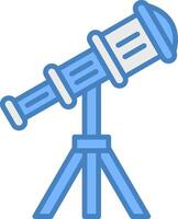 Telescope Line Filled Blue Icon vector