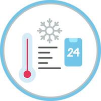 Temperature Control Flat Circle Icon vector