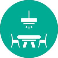 Dinner Table Multi Color Circle Icon vector