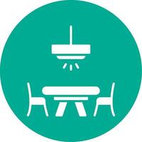 Dinner Table Multi Color Circle Icon vector