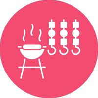 Bbq Multi Color Circle Icon vector