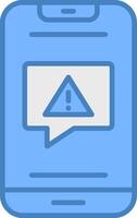 Alert Line Filled Blue Icon vector