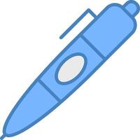 bolígrafo línea lleno azul icono vector