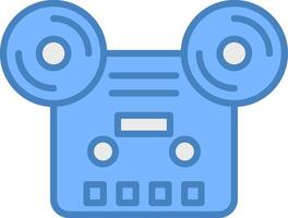 Tape Line Filled Blue Icon vector