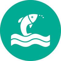 Fish Multi Color Circle Icon vector