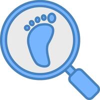 Footprint Line Filled Blue Icon vector