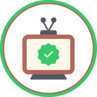 Television Flat Circle Icon vector