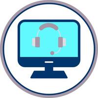 Computer Flat Circle Icon vector