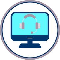 Computer Flat Circle Icon vector