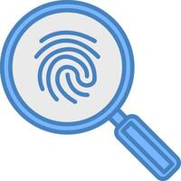 Magnifying Glass Line Filled Blue Icon vector