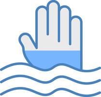 Sinking Line Filled Blue Icon vector