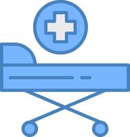 Stretcher Line Filled Blue Icon vector