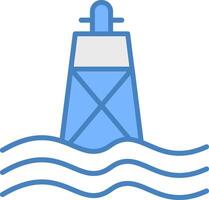 Buoy Line Filled Blue Icon vector