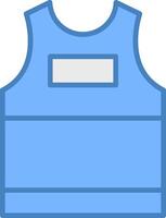 Tank Top Line Filled Blue Icon vector