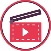 Clapperboard Flat Circle Icon vector