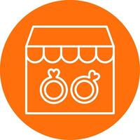 Rings Shop Multi Color Circle Icon vector