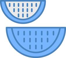 Watermelon Line Filled Blue Icon vector