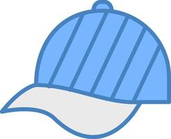 Hat Line Filled Blue Icon vector