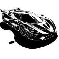 black and white illustration of a Hypercar Sports Car vector