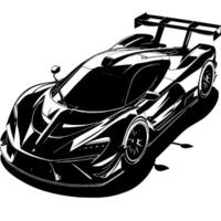 black and white illustration of a Hypercar Sports Car vector