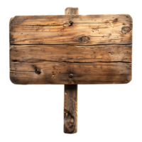 A wooden sign board on isolated transparent background png