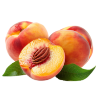 Peach fruit on isolated transparent background png