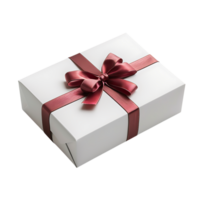groß rechteckig Weiß Geschenk Box auf isoliert transparent Hintergrund png