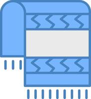 Beach Towel Line Filled Blue Icon vector