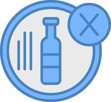 No Alcohol Line Filled Blue Icon vector