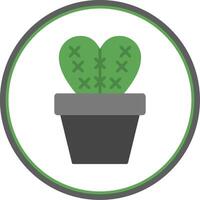 Cactus Flat Circle Icon vector