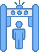 Metal Detector Line Filled Blue Icon vector