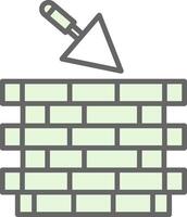 Bricks Tower Fillay Icon Design vector
