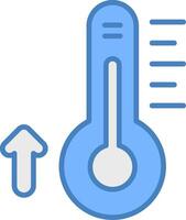 Thermometer Line Filled Blue Icon vector