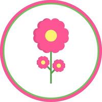 Flower Flat Circle Icon vector