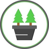 Christmas Trees Flat Circle Icon vector