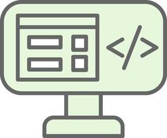programa codificación relleno icono diseño vector